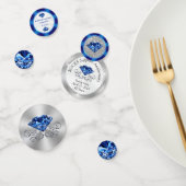 saffierblauw, zilveren tafel Confetti (Groep)