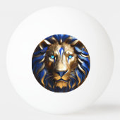 Saffierblauwe en gouden leeuw, pingpongbal (Voorkant)