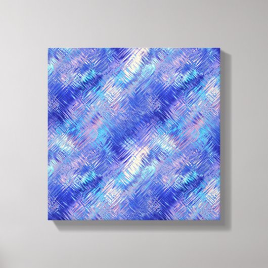 Saffierblauwe gekrabbelde textuur canvas afdruk (Voorkant)