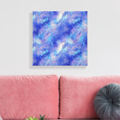 Saffierblauwe gekrabbelde textuur canvas afdruk (Insitu (Woonkamer))