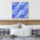 Saffierblauwe gekrabbelde textuur canvas afdruk (Insitu (Slaapkamer))