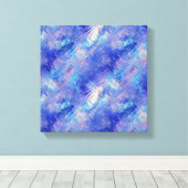 Saffierblauwe gekrabbelde textuur canvas afdruk (Insitu (Houten vloer))