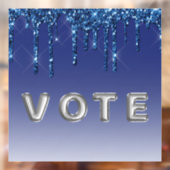 Saffierblauwe Glitter Drip Raamsticker (Vel 2)