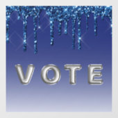 Saffierblauwe Glitter Drip Raamsticker (Vel)