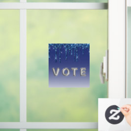 Saffierblauwe Glitter Drip Raamsticker