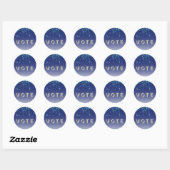 Saffierblauwe Glitter Drip Ronde Sticker (Vel)