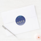 Saffierblauwe Glitter Drip Ronde Sticker (Envelop)