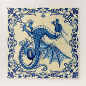 saffierblauwe hemel draak puzzel (Horizontaal)