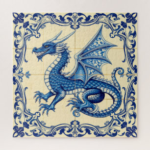 saffierblauwe hemel draak puzzel
