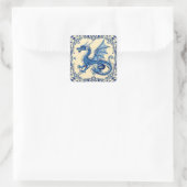saffierblauwe hemel drakenstickers vierkante sticker (Tas)
