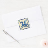 saffierblauwe hemel drakenstickers vierkante sticker (Envelop)
