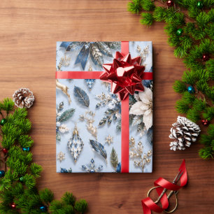 Saffierblauwe IJzige Winterbloem Cadeaupapier