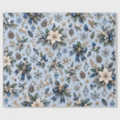 Saffierblauwe IJzige Winterbloem Cadeaupapier (Vlak)