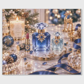 Saffierblauwe Kerstschoonheid Cadeaupapier (Vlak)