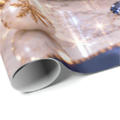 Saffierblauwe Kerstschoonheid Cadeaupapier (Rol Hoek)