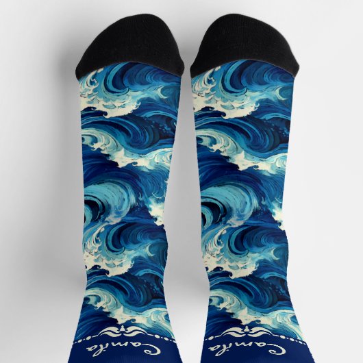 saffierblauwe oceaan sokken (Top)