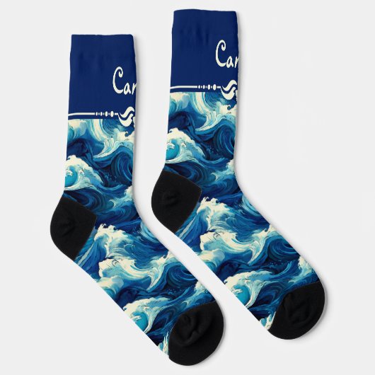 saffierblauwe oceaan sokken (Rechts)