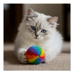 Saffierblauwe Ogen en Kleurrijk Plezier Perfect Poster