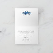 Saffierblauwe Serenity Vouw Dankkaart Bedankkaart (Binnen)