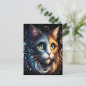 Saffierblik: een kat met blauwe ogen briefkaart (Staand voorkant)