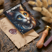 Saffierblik: een kat met blauwe ogen briefkaart