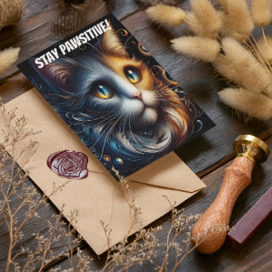 Saffierblik: een kat met blauwe ogen briefkaart