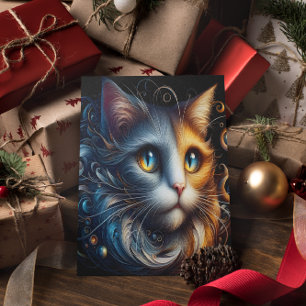 Saffierblik: een kat met blauwe ogen briefkaart