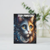 Saffierblik: een kat met blauwe ogen briefkaart (Staand voorkant)