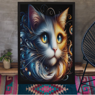 Saffierblik: een kat met blauwe ogen poster