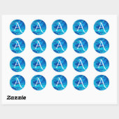 Saffierwolk Vet Monogram Ronde Sticker (Vel)
