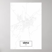 Säffle, Zweden (zwart op wit) Poster (Voorkant)