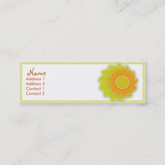 Saffloerprofielkaart Mini Visitekaartje (Voorkant)