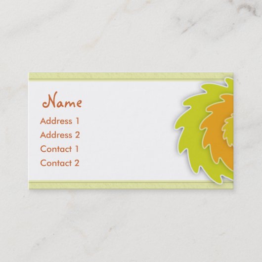 SaffloerVisitekaartje Visitekaartje (Voorkant)