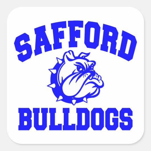 Safford Bulldogs Vierkante Sticker (Voorkant)