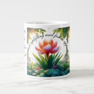 Saffraan bloemen stralen warmte, levendigheid uit. grote koffiekop