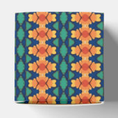 Saffraan Bloom Bloemen Navy Sinaasappel en Groen Bedankdoosjes (Bovenkant)