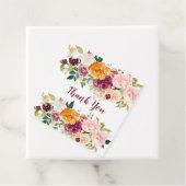 Saffraan Bourgogne Roze Waterverf Rozen Pioenrozen Bedankjes Labels (In situ)