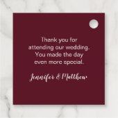 Saffraan Bourgogne Roze Waterverf Rozen Pioenrozen Bedankjes Labels (Achterkant)