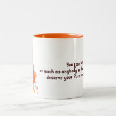 saffraan Buddha Gautama met quote Tweekleurige Koffiemok (Center)