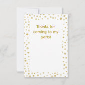 Saffraan Confetti Waterverf Stippen Dank u kaart (Achterkant)