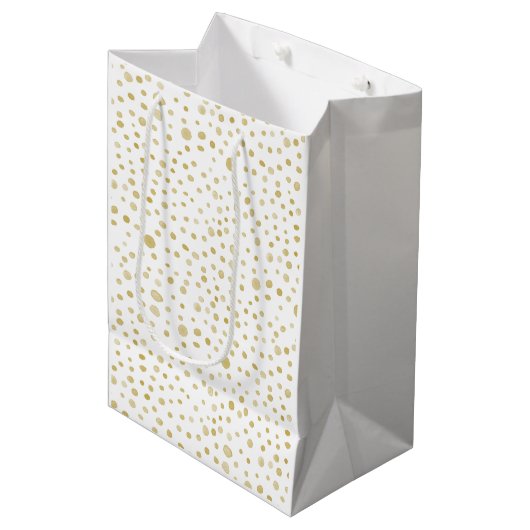 Saffraan Confetti Waterverf Stippen Gift Bag Medium Cadeauzakje (Voorkant Gekanteld)