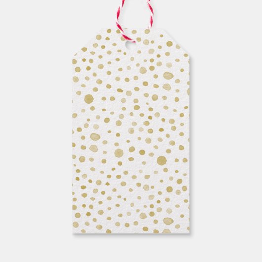 Saffraan Confetti Waterverf Stippen Gift Label Cadeaulabel (Achterkant)