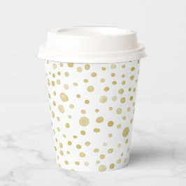 Saffraan Confetti Waterverf Stippen Paper Cup Papieren Bekers