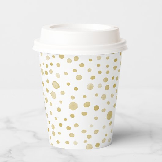 Saffraan Confetti Waterverf Stippen Paper Cup Papieren Bekers (Voorkant)