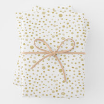 Saffraan Confetti Waterverf Stippen Wrapping Paper