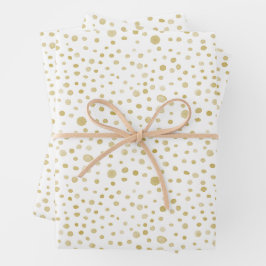 Saffraan Confetti Waterverf Stippen Wrapping Paper