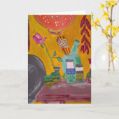 Saffraan en het Wenskaart van Spaanse pepers Kaart (Gele Bloem)