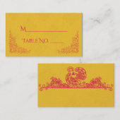 Saffraan Roze Pauw Indiase Trouwplaats Kaarten Plaatskaartje (Voorkant / Achterkant)