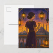Saffraanhemel, saffierblauwe nachten briefkaart (Voorkant / Achterkant)