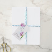 Saffron Flower Waterverf Art Birthday Cadeaulabel (Met Touw)